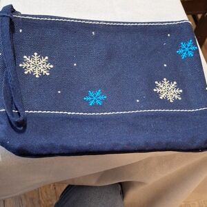 Navy Blue Snowflake Lands End Clutch